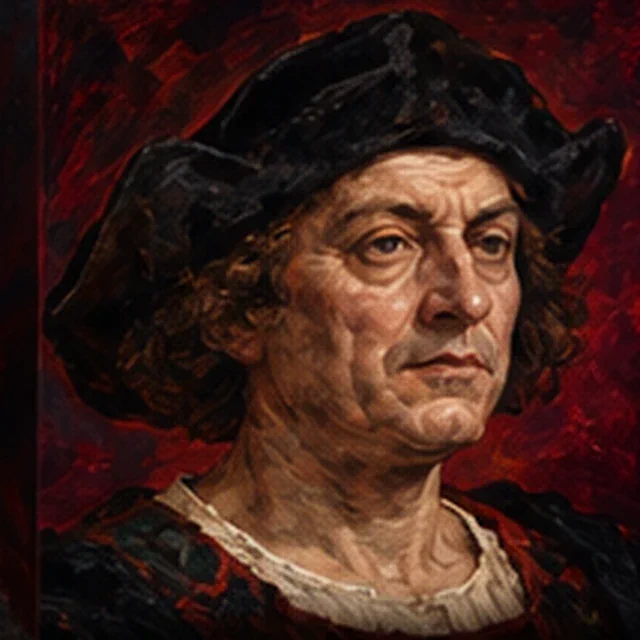 Illustrated portrait of Christopher Columbus