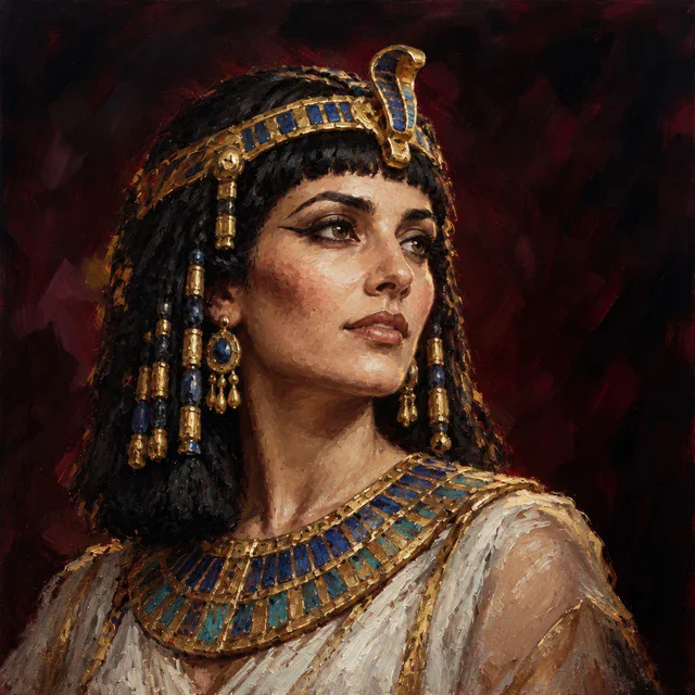 Illustrated portrait of Cleopatra