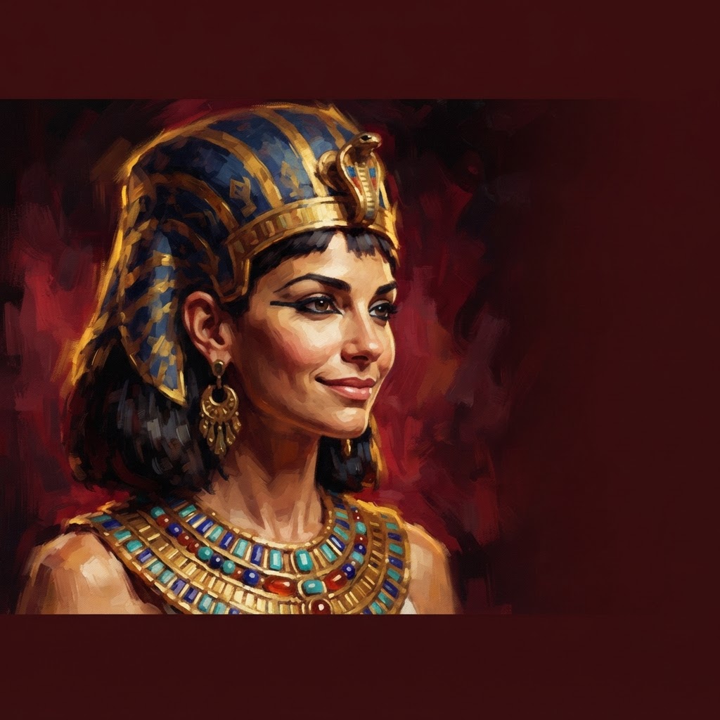 Illustrated portrait of Cleopatra