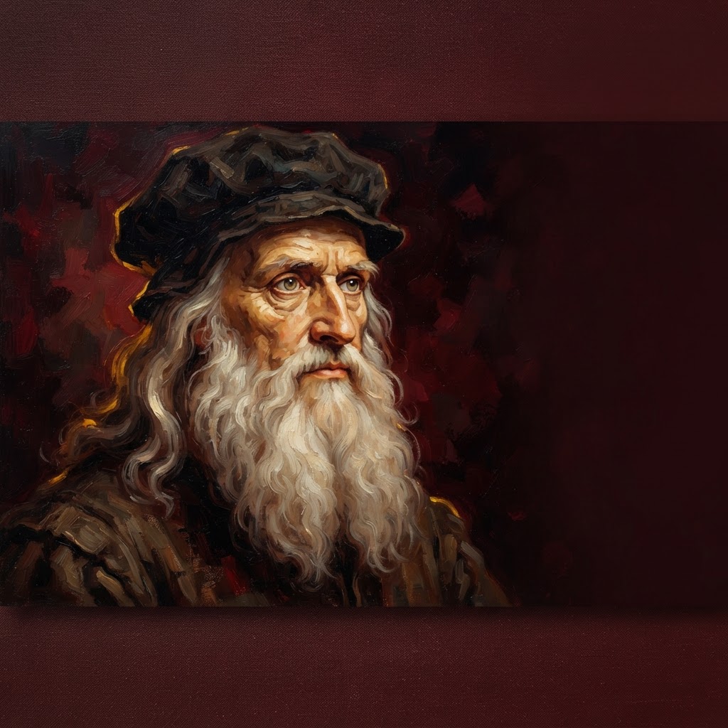 Illustrated portrait of Leonardo da Vinci