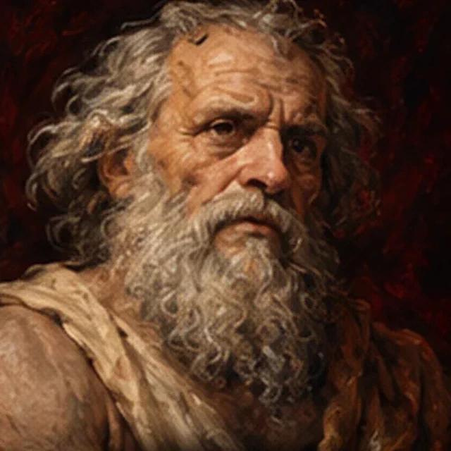 Illustrated portrait of Diogenes