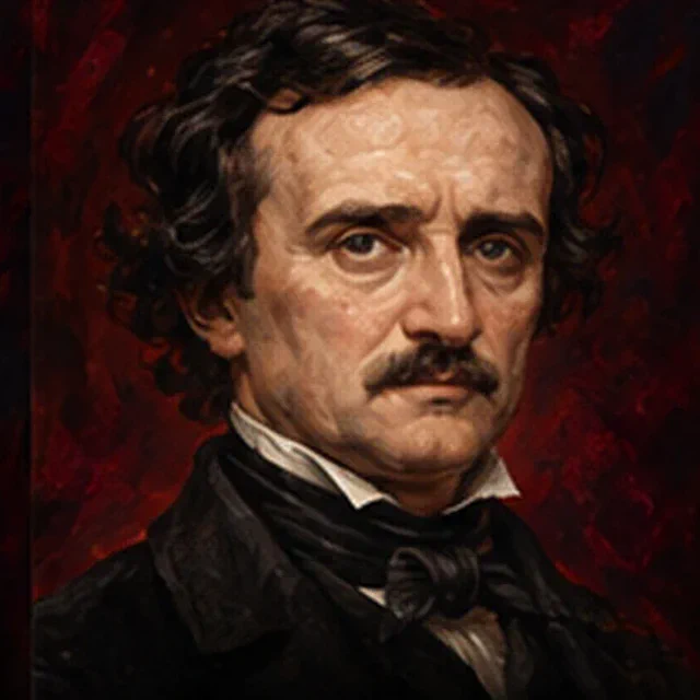 Illustrated portrait of Edgar Allan Poe