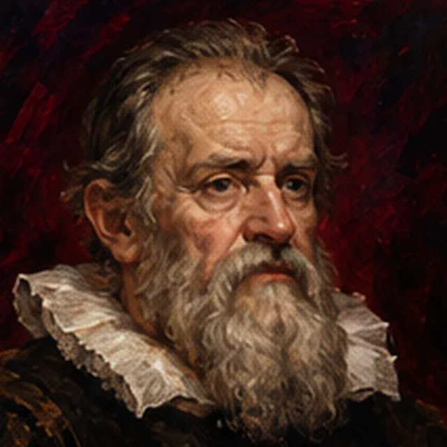 Illustrated portrait of Galileo Galilei