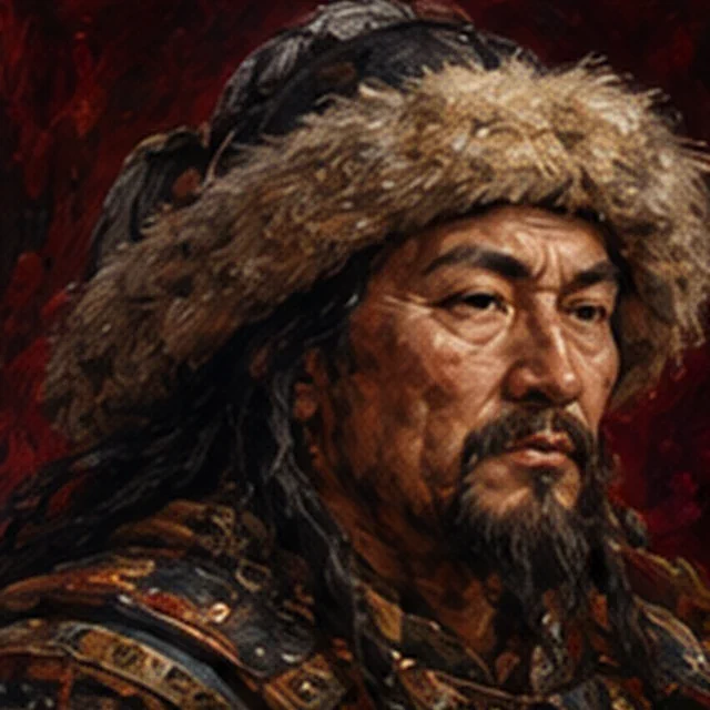 Illustrated portrait of Genghis Khan