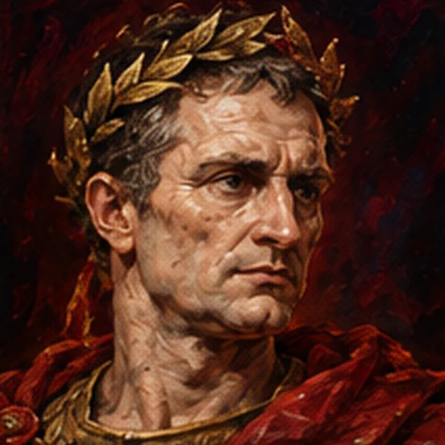 Illustrated portrait of Julius Caesar