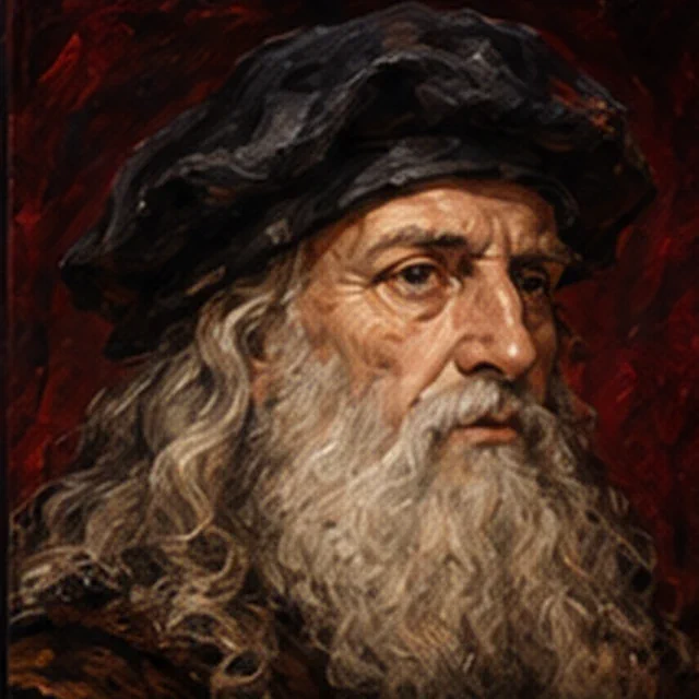 Illustrated portrait of Leonardo da Vinci