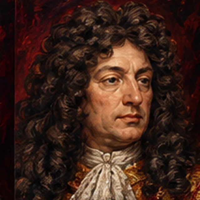 Illustrated portrait of Louis XIV