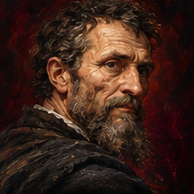 Illustrated portrait of Michelangelo