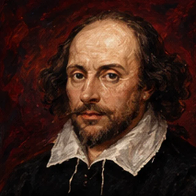 Illustrated portrait of William Shakespeare